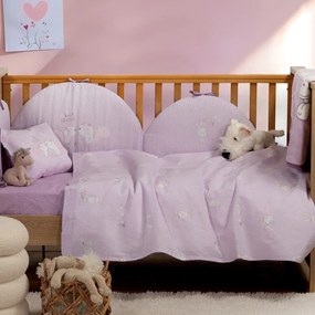 Σεντόνια Βρεφικά Best Friends (Σετ 3τμχ) Lilac Nef-Nef Homeware Κούνιας 120x170cm 100% Βαμβάκι