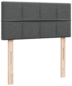 vidaXL Κρεβάτι Boxspring με Στρώμα Σκούρο Γκρι 90x190 εκ. Υφασμάτινο