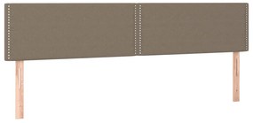 vidaXL Κρεβάτι Boxspring με Στρώμα &amp; LED Taupe 180x200 εκ. Υφασμάτινο