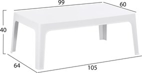 ΤΡΑΠΕΖΑΚΙ ΟΡΘΟΓΩΝΙΟ SLEEK HM6367.01 ΠΟΛΥΠΡΟΠΥΛΕΝΙΟ ΣΕ ΛΕΥΚΟ 105x64x40Υεκ.