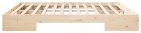 vidaXL Κρεβάτι δαπέδου Καφέ 180 x 200 cm Μασίφ ξύλο πεύκου
