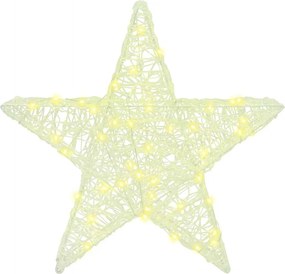 vidaXL 3D Αστέρι 50 LED Θερμό λευκό 55 x 53.5 x 10 εκ Ακρυλικό