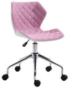 ZITA PLUS A1700 ΧΡΩΜΙΟ/ΡΟΖ ΥΦΑΣΜΑ ΚΑΡΕΚΛΑ ΓΡΑΦΕΙΟΥ 47.5X49X46-78/58-90εκ.01.0234