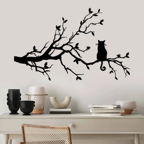 Decorative Metal Wall Accessory Cat 12 Black