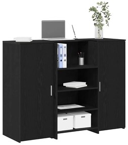 vidaXL Γραφείο υποδοχής Μαύρο Δρυς 135x50x103,5 εκ. Επεξεργασμένο Ξύλο