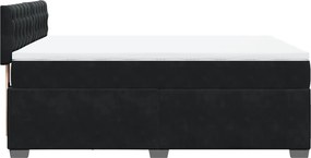 vidaXL Κρεβάτι Boxspring με Στρώμα Μαύρο 160x200 εκ. Βελούδινο