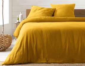 Σετ King Size Παπλωματοθήκη &amp; 2 Μαξιλαροθήκες Angelia Douceur d'intérieur από βαμβάκι 57TC, με διαστάσεις 240x260cm - Yellow