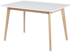 Τραπέζι Oakland 158, Άσπρο, Ανοιχτό χρώμα ξύλου, 76x80x120cm, 21 kg, Ινοσανίδες μέσης πυκνότητας, Ξύλο, Ξύλο: Σημύδα | Epipla1.gr