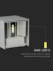 6W-WALL LAMP WITH BRIDGELUX CHIP 3000K GREY SQUARE