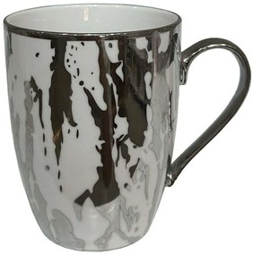 Κούπα Chic 028833 8x8x11cm White-Silver Porcelain