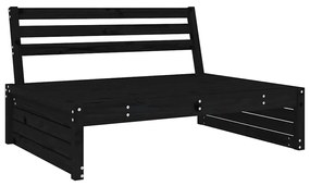 vidaXL Καναπές Μεσαίος Μαύρος 120 x 80 εκ. από Μασίφ Ξύλο Πεύκου