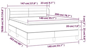 ΚΡΕΒΑΤΙ BOXSPRING ΜΕ ΣΤΡΩΜΑ ΣΚΟΥΡΟ ΓΚΡΙ 140X200 ΕΚ ΥΦΑΣΜΑΤΙΝΟ 3126326