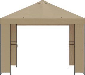 vidaXL Κιόσκι 3 x 3 m Μπεζ Πολυεστέρας και Χάλυβας 190 gsm