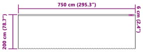 vidaXL Κουρτίνα Δαντέλας με κουρτίνες Λευκό 750 x 200 εκ. Πολυεστέρας