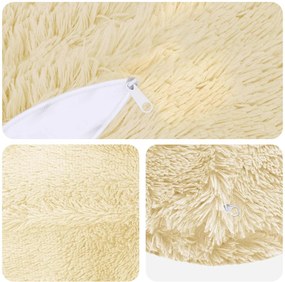 vidaXL Κάλυμμα Μαξιλαριού 2 pcs HEERLEN Κρεμ Ø 40 cm PV Φλίς