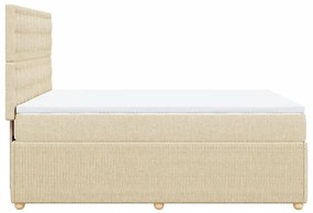 Κρεβάτι Boxspring με Στρώμα Κρεμ 160x200 εκ. Υφασμάτινο - Κρεμ