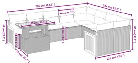 vidaXL Σετ Καναπέ Κήπου 10 τεμ. Μπεζ Συνθετικό Ρατάν με Μαξιλάρια