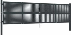 vidaXL Πόρτα Κήπου Ανθρακί 400x75 εκ. Ατσάλι