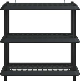 vidaXL Μονάδα Ραφιού 3 επίπεδα 100 x 40 x 96 εκ. PP Ανθρακί