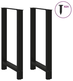 vidaXL Πόδια Τραπεζιού Μπαρ 2 τεμ. Μαύρα 60x(100-101) εκ. Ατσάλι