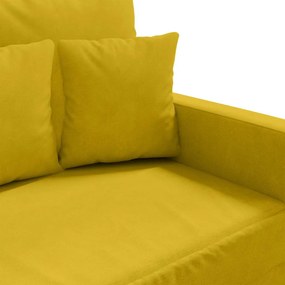 vidaXL Πολυθρόνα Κίτρινο 60 εκ. Βελούδινη