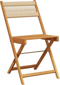 vidaXL Σετ Επίπλων Bistro 3 τεμ. Μπεζ Πολυπροπυλένιο/Μασίφ Ξύλο