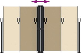 vidaXL Σκίαστρο Πλαϊνό Συρόμενο Μπεζ 140 x 1000 εκ.