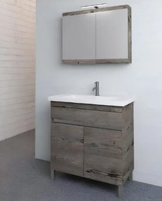 One Project Creta 100  MDF - Πάγκος με Νιπτήρα &amp; Καθρέπτη