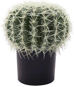 FEROCACTUS ΤΕΧΝΗΤΟ ΦΥΤΟ ΥΦΑΣΜΑ ΠΛΑΣΤΙΚΟ ΠΡΑΣΙΝΟ ΛΕΥΚΟ D25xH33cm - 019207 - 019207