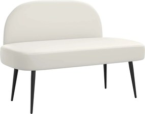 vidaXL Δερμάτινος Πάγκος με Πλάτη Λευκό 110 x 60 x 76 cm Τεχνητό Δέρμα