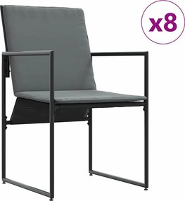 vidaXL Σέτ φαγητού για κήπο 9 pcs Μαύρο Ατσάλι