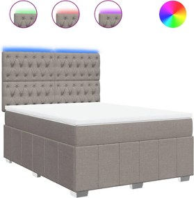 vidaXL Κρεβάτι Boxspring με Στρώμα Taupe 160x200 εκ. Υφασμάτινο