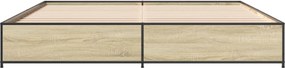 vidaXL Πλαίσιο Κρεβατιού Sonoma Δρυς 200x200 εκ. Επεξ. Ξύλο &amp; Μέταλλο