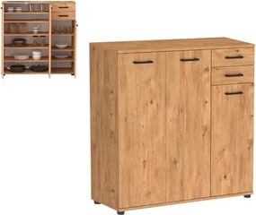 Παπουτσοθήκη - ντουλάπι Polly Megapap χρώμα pine oak 108x35x108εκ.