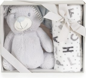Baby blanket 90/75 cm with toy Grey bear