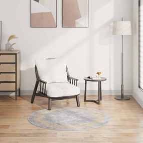 Χαλί Πλενόμενο Αντιολισθητικό Γκρι Ø 120 εκ.