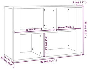 Ντουλάπι Γκρι Σκυροδέματος 80x30x54 εκ. Επεξεργασμένο Ξύλο - Γκρι