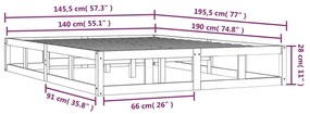 ΠΛΑΙΣΙΟ ΚΡΕΒΑΤΙΟΥ ΜΑΥΡΟ 140 X 190 ΕΚ. ΑΠΟ ΜΑΣΙΦ ΞΥΛΟ 820845