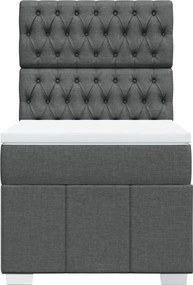 vidaXL Κρεβάτι Boxspring με Στρώμα Σκούρο Γκρι 80x200 εκ. Υφασμάτινο