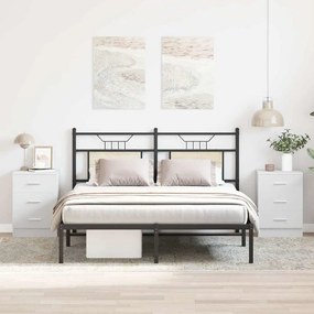 vidaXL Κομοδίνα 2 τεμ. Λευκά 38 x 35 x 56 εκ. από Επεξ. Ξύλο
