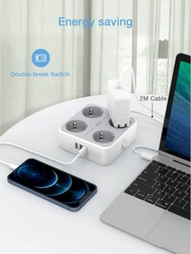 ΠΟΛΎΜΠΡΙΖΑ POWER STRIP TESSAN 7 IN 1  TS-302-C