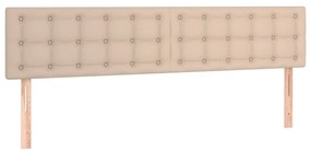 Κεφαλάρι Κρεβατιού LED Καπουτσίνο 160x5x78/88 εκ. Συνθετ. Δέρμα - Καφέ