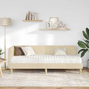 vidaXL Κρεβάτι Γωνίας Κρεμ 80 x 200 cm ύφασμα