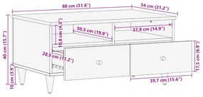 ΤΡΑΠΕΖΑΚΙ ΣΑΛΟΝΙΟΥ 80 X 54 X 40 ΕΚ. ΑΠΟ ΜΑΣΙΦ ΞΥΛΟ ΜΑΝΓΚΟ 358333