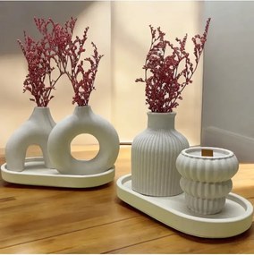 Stewehome Σετ διακοσμητικών βάζων Λευκό 9x18 cm