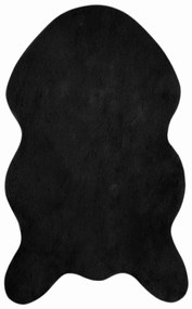 vidaXL Χαλιά Ψεύτικου Κουνελιού Olite Μαύρο 50 x 80 cm Πολυεστέρας