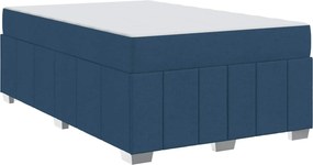 vidaXL Σκελετός Κρεβατιού με στρώμα Μπλε 120 x 200 cm ύφασμα
