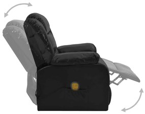 vidaXL Ηλεκτρική Πολυθρόνα Μασάζ Μαύρο 92 x 93 x 98 εκ Δερματίνη