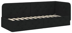 vidaXL Κρεβάτι Γωνίας Μαύρο 80 x 200 cm ύφασμα