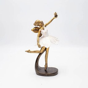 Διακοσμητική Φιγούρα Νεράιδα 819-00900 11,58x8,5x24,2cm Bronze-White Estheti Home Πολυρεσίνη